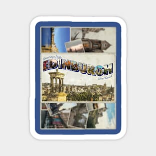 Greetings from Edinburgh in Scotland vintage style retro souvenir Magnet