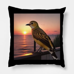 bider in sunset color full Pillow