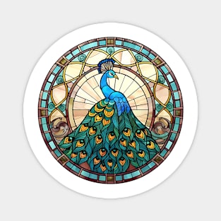 Stained Glass Peacock #2 Magnet