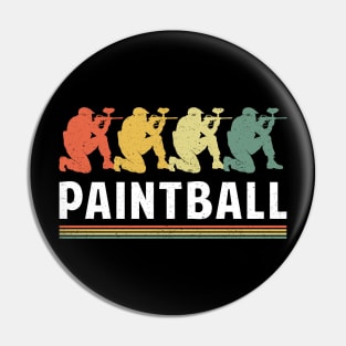 Colorful Retro Paintball Players Paint Ball Airsoft Pin