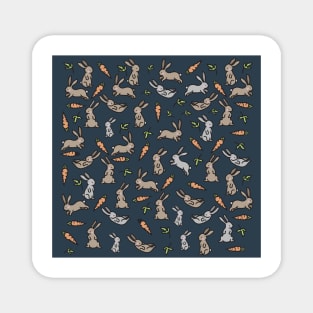 Brown and gray bunnies Magnet