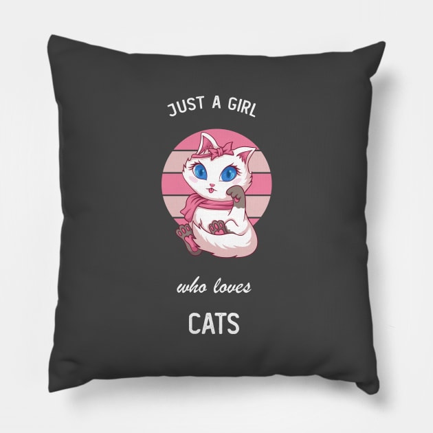 Just a Girl Who Loves Cats Pillow by Family shirts