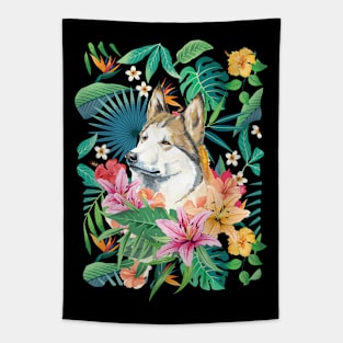 Tropical Orange Copper Sable Siberian Husky 11 Tapestry