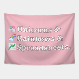 Funny Excel/Spreadsheet: Unicorns, Rainbows Tapestry