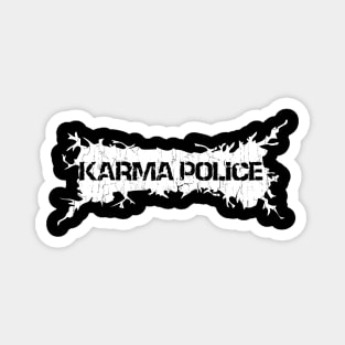 White Distressed - Karma Police Magnet