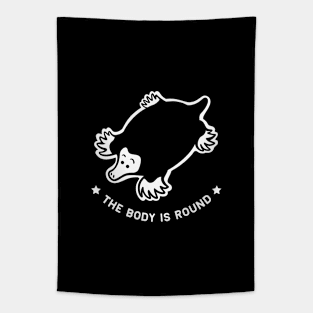 Small chonky mole with round body. Minimal stylized design Tapestry