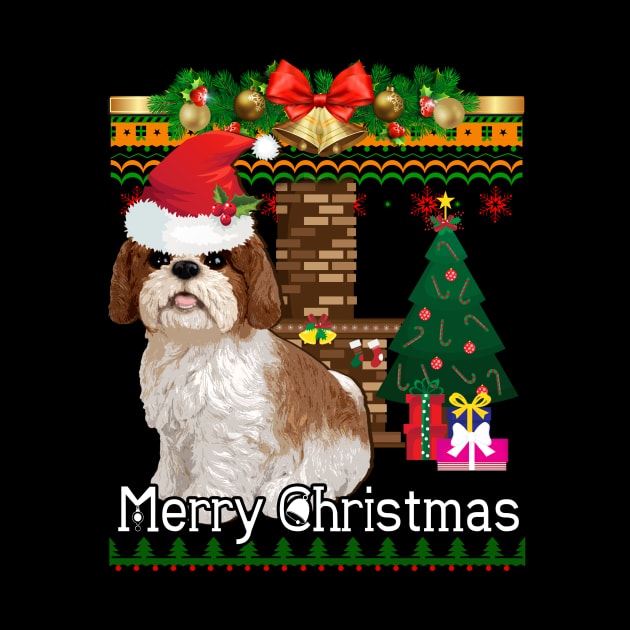 Ugly Christmas Sweater SHIH TZU by LaurieAndrew