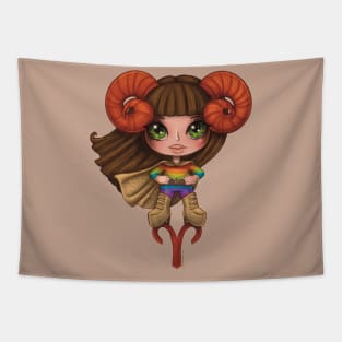 Aries Astrology Zodiac Girl Tapestry