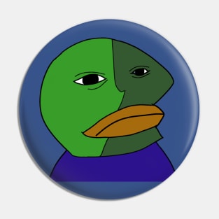 Pathetic Pepe Art Meme Pin