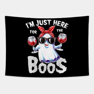 I'm Just Here For He Boos Funny Halloween Drinking Tapestry