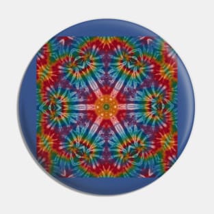 Psychedelic Kaleidoscopic Multi-Color Mandala Number 6 Pin