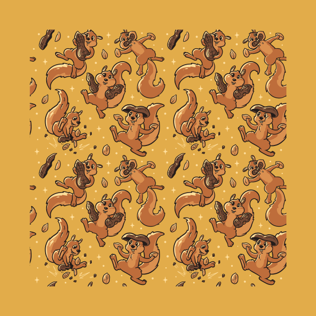 Pattern Peanut Cute Squirrels Yellow by Tobe_Fonseca