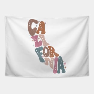 California US State Retro Typography Tapestry