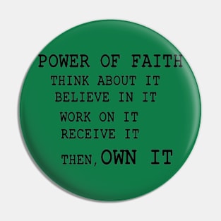 Power of Faith Illustration on Green Background Pin