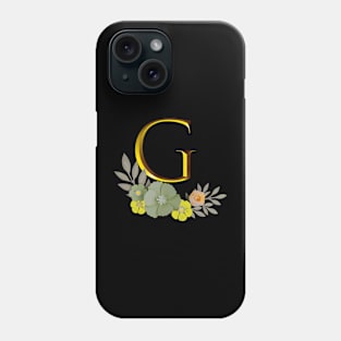 Monogram Alphabet Flower G Phone Case