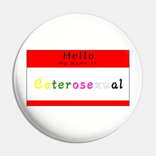 Hello My Name Is Ceterosexual Pin