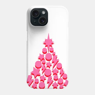 Pink and Red Christmas Tree, Lightning, Star and Baubles Phone Case