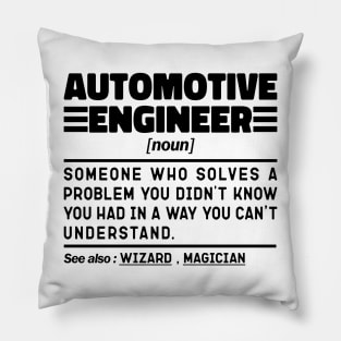 Automotive Engineer Noun Definition Sarcastic Design Funny Automotive Engineer Sayings Pillow