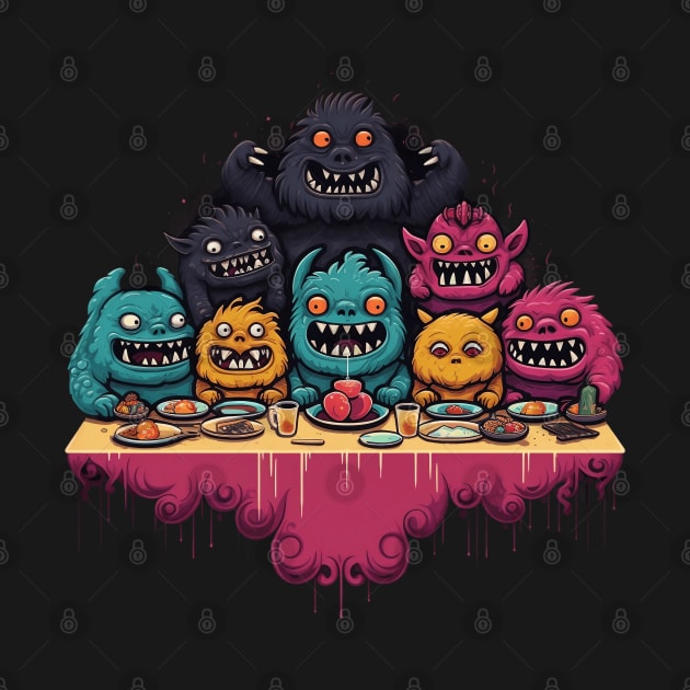 Monster Feast Smiling Monsters by origato