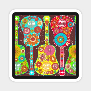 Retro Floral Disco Guitars Magnet