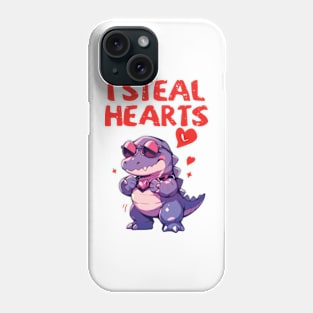 I Steal Hearts Trex Dino Valentines Day Phone Case