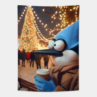 Festive Park Adventures Unveiled: Regular Show Christmas Art for Iconic Cartoon Holiday Designs! Tapestry