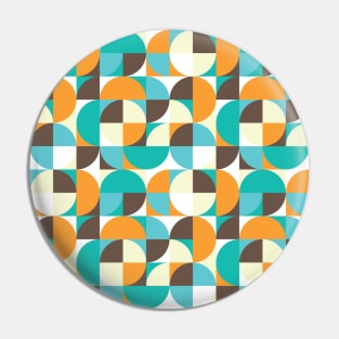 Teal and Orange Vintage Geometry Pin