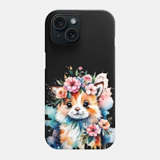 Cute floral cat gift ideas Phone Case