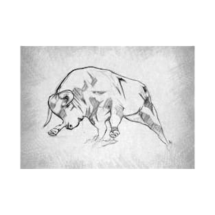 Bull - Handmade Pencil Drawing T-Shirt