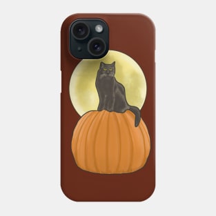 Black Cat on a Pumpkin Phone Case