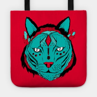 Turqred Mystical Tribal Cat Tote