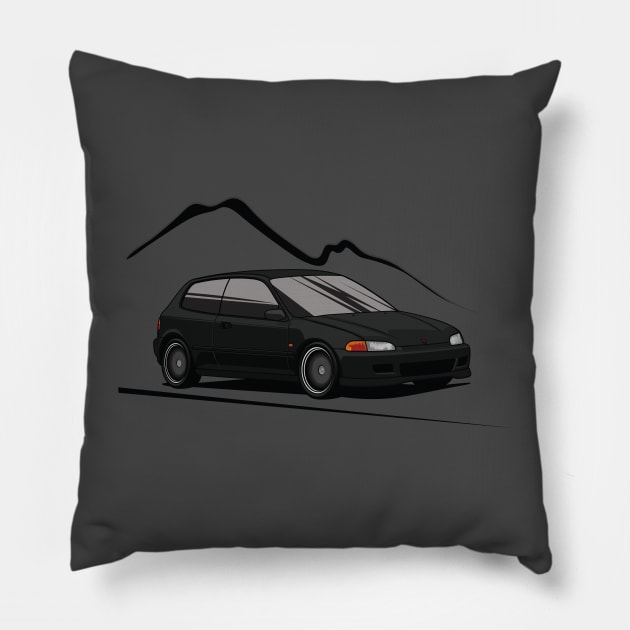 Black Civic EG Pillow by dipurnomo