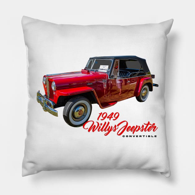 1949 Willys Jeepster Convertible Pillow by Gestalt Imagery