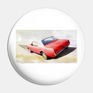 Vintage american muscle car in watercolor Pin