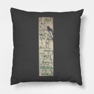 Bird on branch poem Pillow