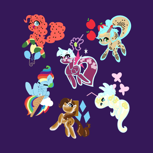 Mane 6 as Food by BluRabbit