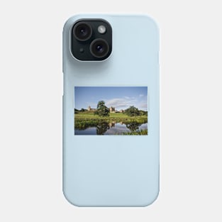 Alnwick Castle reflected in the River Aln (2) Phone Case