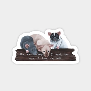 The more people I meet, the more I love my rats! Magnet