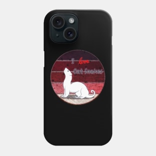 I Love Cat Snakes Ferret Retro Sunset Design Phone Case