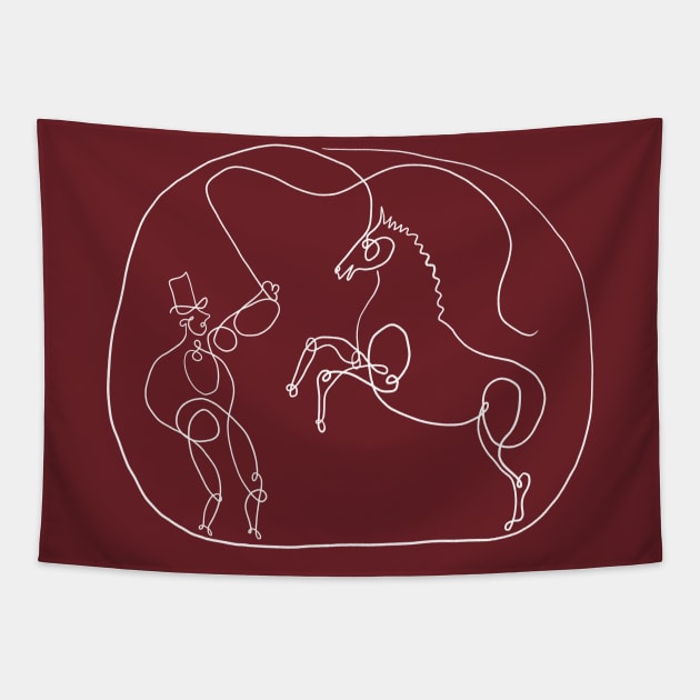 Picasso Line Art - Circus Horse Tapestry by shamila