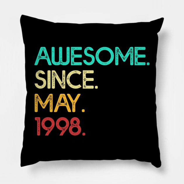 Awesome Since May 1998 Birthday For Women And Men Pillow by shattorickey.fashion