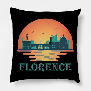 Florence - Italy Travel - Firenze Skyline Landmarks Pillow