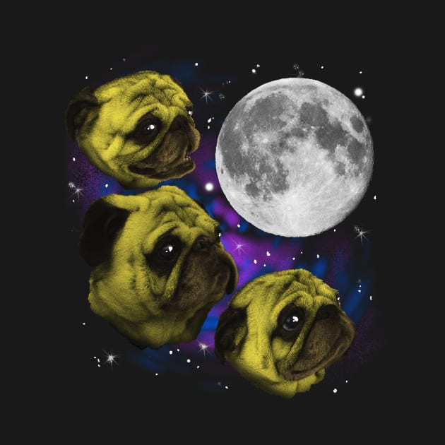 Three Pug Moon by blairjcampbell