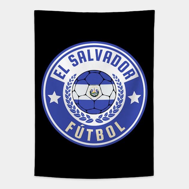 El Salvador Football Tapestry by footballomatic