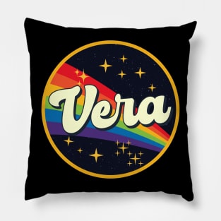 Vera // Rainbow In Space Vintage Style Pillow