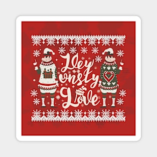 Ugly Christmas sweater for couples Magnet