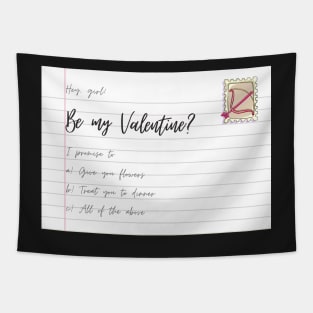 Be My Valentine? - Valentines Day Card Tapestry