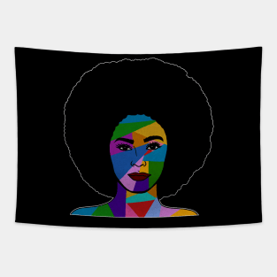 Colorful Afro Woman, African Style Tapestry