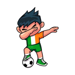 Dabbing Soccer Boy Ireland Irish Football T-Shirt