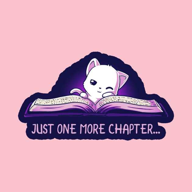 Just one more chapter ! Cute Funny Cat Kitten Reading Book Lover Artwork by LazyMice